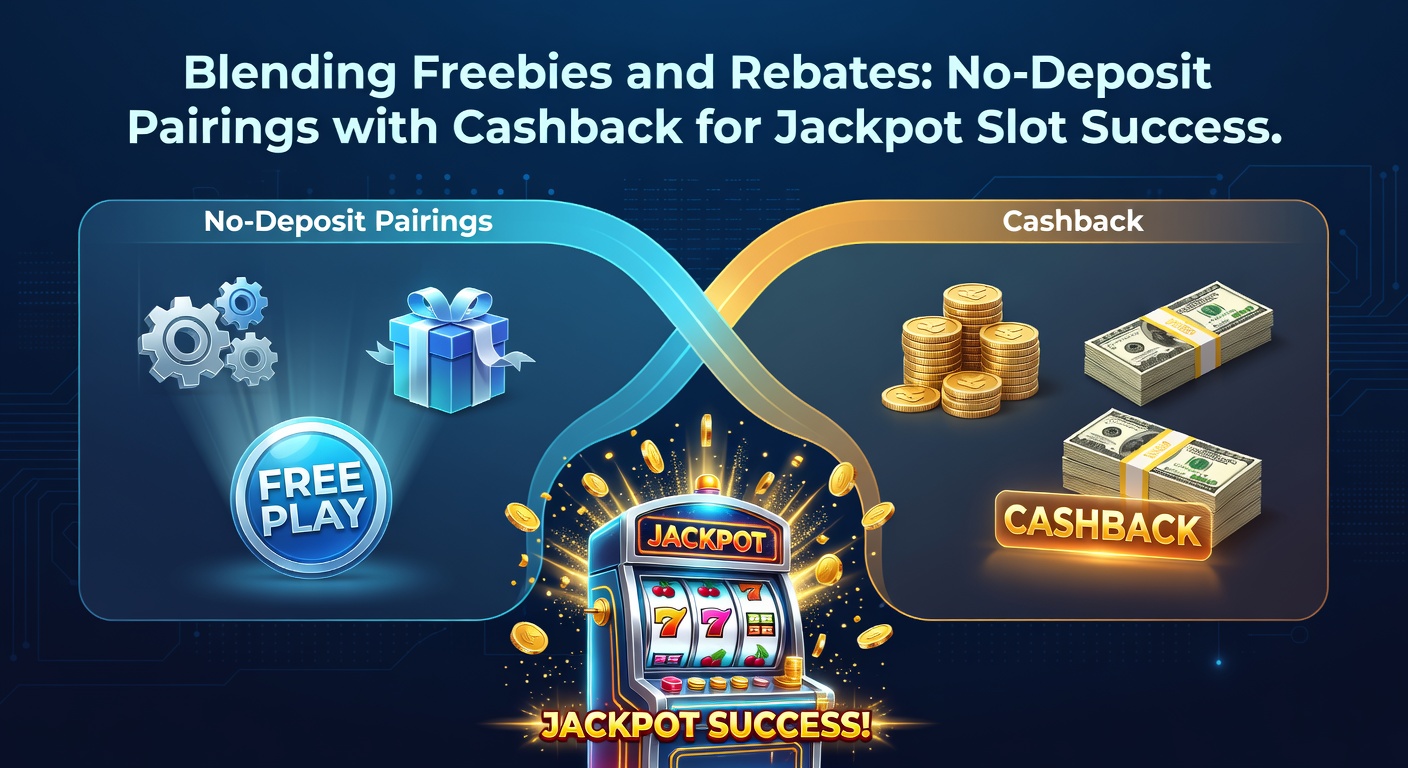 Graphic showing a flowchart of no-deposit bonuses flowing into cashback rebates, leading to a glowing progressive jackpot payout