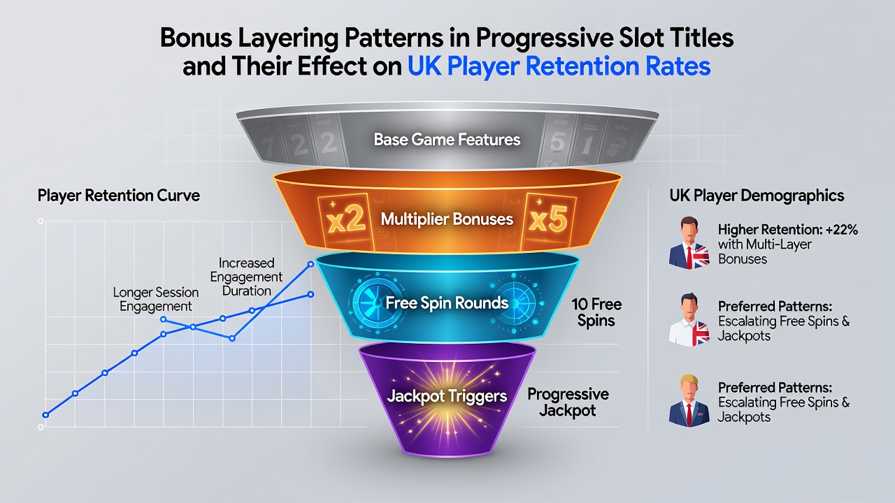 Graph showing retention rates influenced by bonus layers in UK slot play