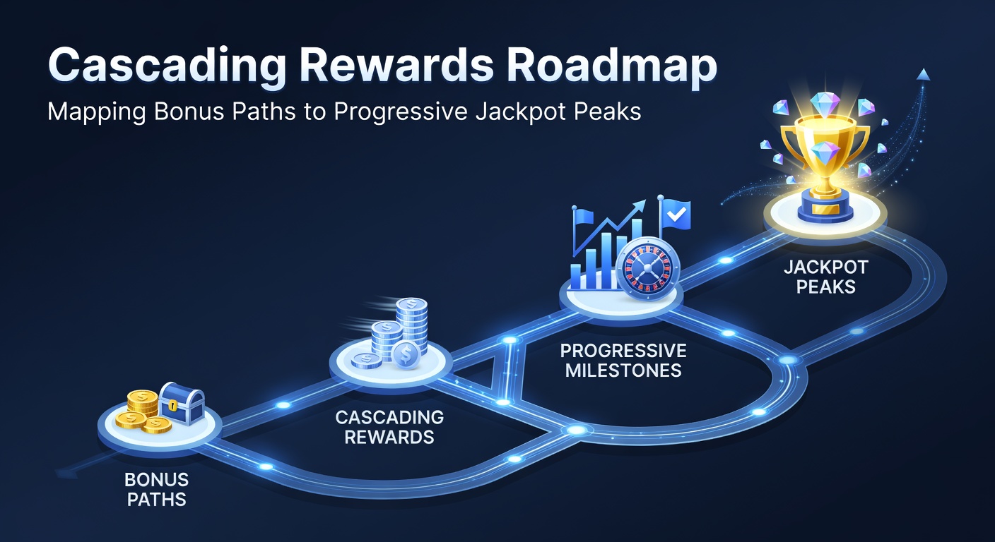 Vibrant slot machine screen displaying cascading symbols and escalating bonus meters leading toward a glowing progressive jackpot display