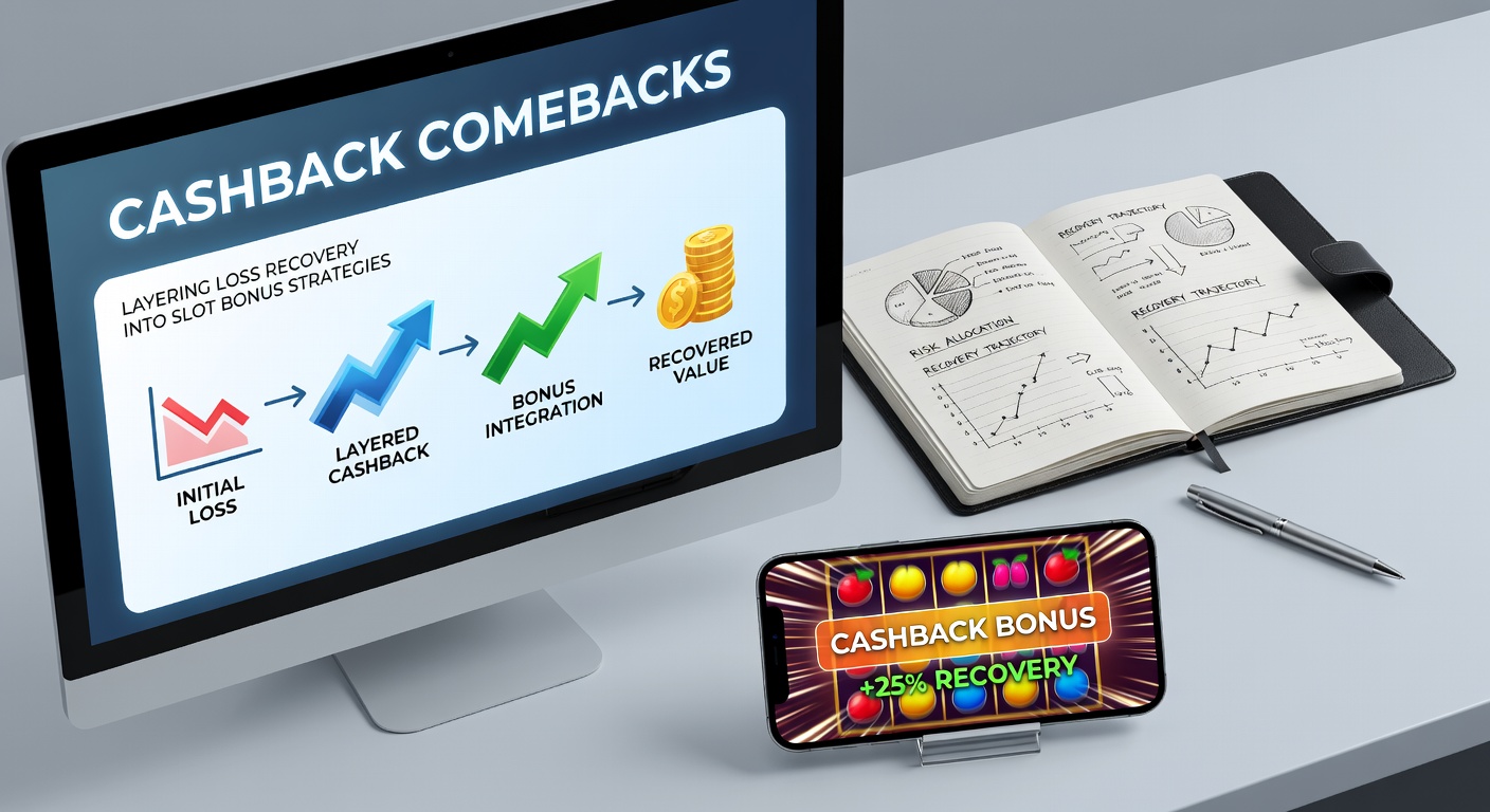 Vibrant slot machine display showing cashback icons and bonus multipliers stacking up during a high-stakes spin session