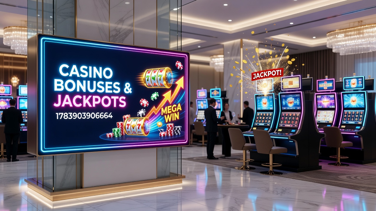 Close-up of a progressive jackpot display showing accumulating prize amounts alongside bonus activation symbols