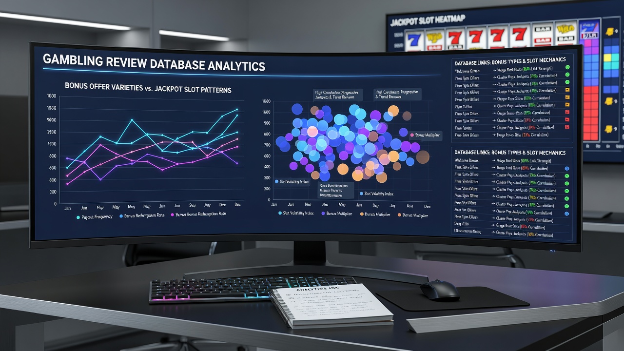 Data visualization charts showing correlations between bonus types and jackpot payout frequencies