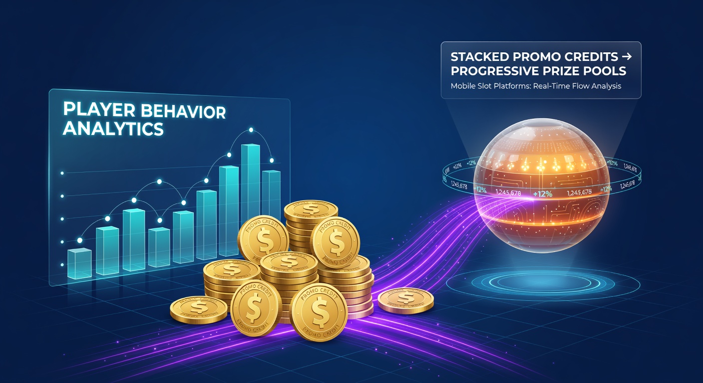 Analytics dashboard displaying player interactions with stacked credits and progressive pools on mobile slot platforms