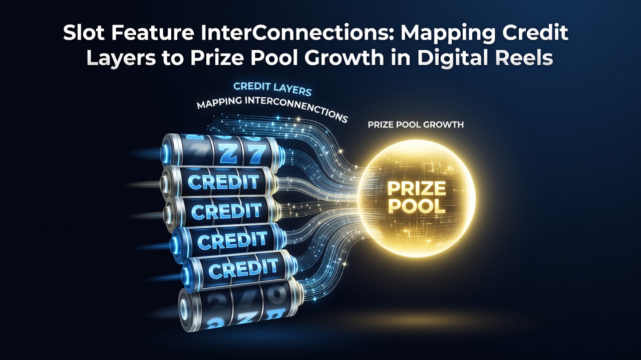 Visual mapping of slot features showing how bonus rounds and multipliers connect credit inputs to expanding prize pools