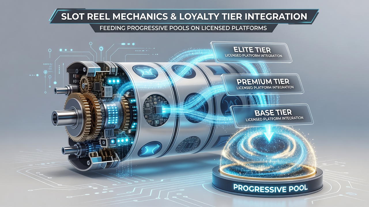 Progressive pool accumulation linked to slot reel activity and loyalty tier contributions