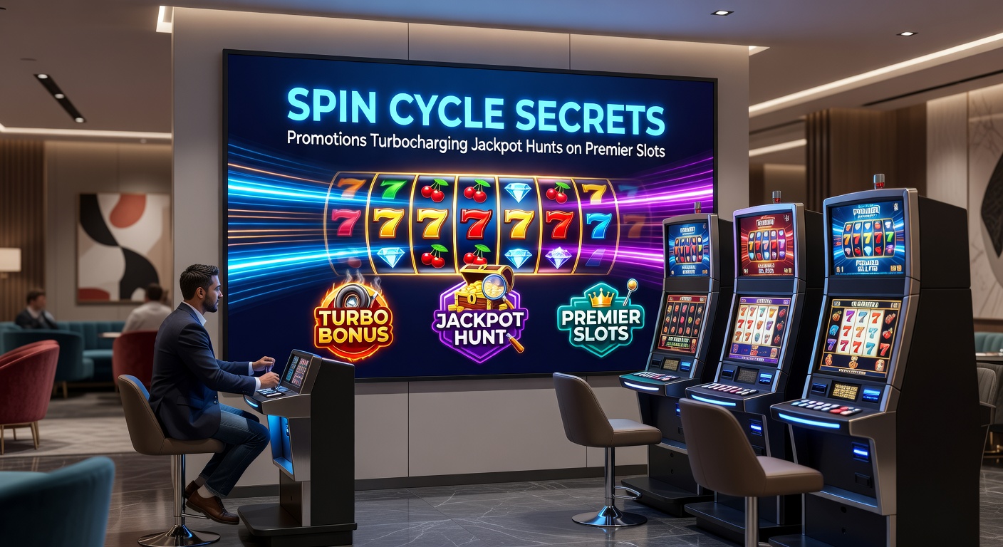 Player celebrating a jackpot win on a premier slot screen, surrounded by cascading coins and promotional free spin icons