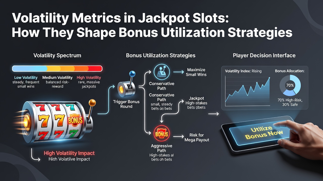 Volatility metrics chart showing jackpot slot variance patterns and bonus allocation flows